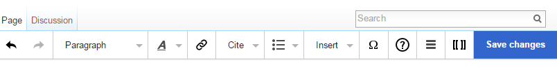 Screenshot of the VisualEditor toolbar